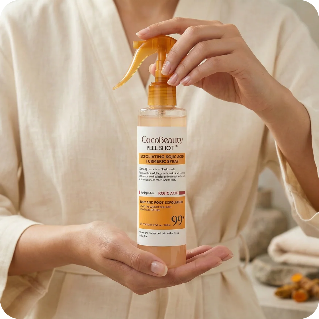 CocoBeauty - Body Peel Spray  with Kojic + Turmeric - Image 6